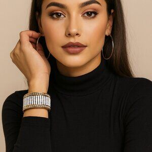 INC Gold Tone and Crystal Bracelet